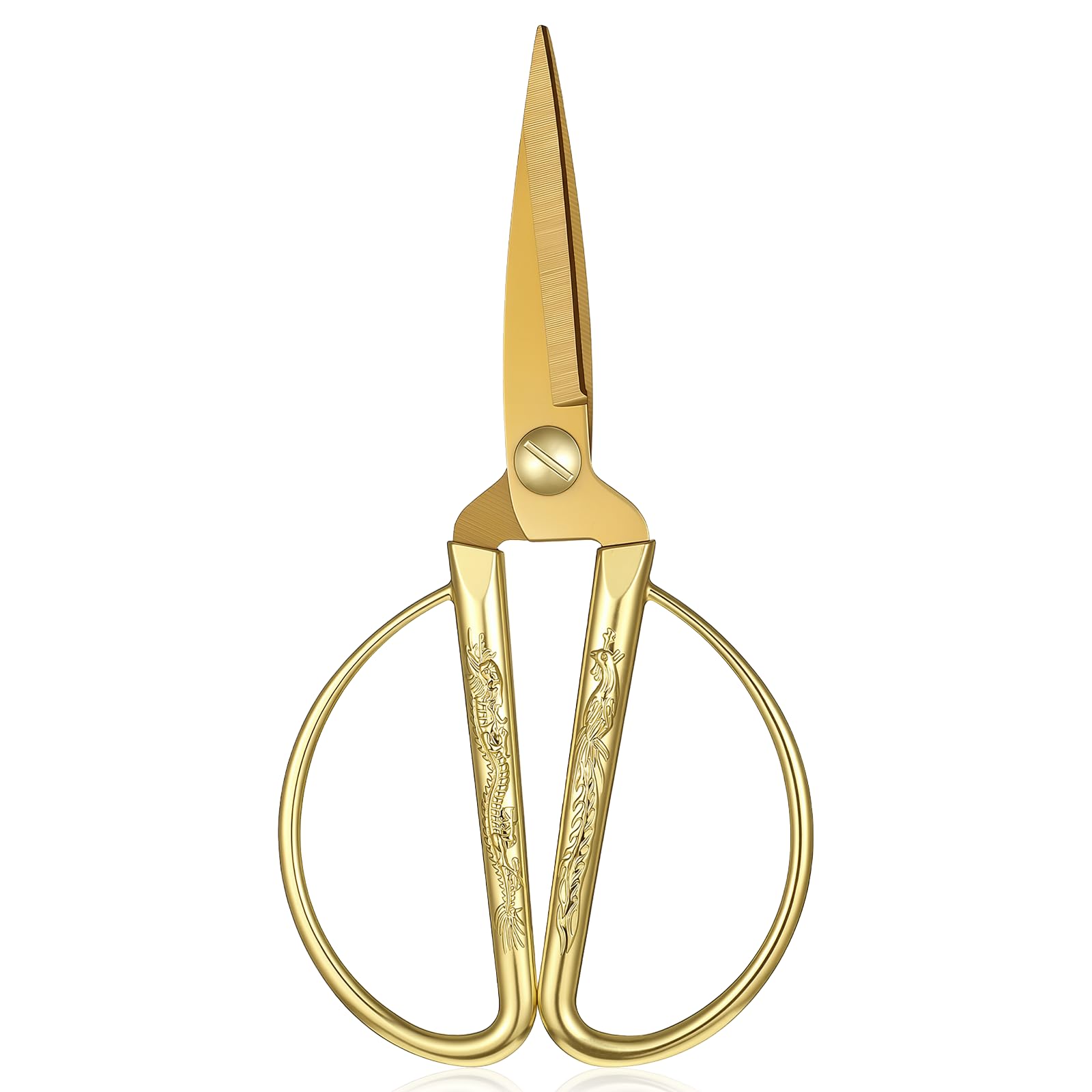 Gold Scissor, Ribbon Cutting Scissors Stainless Steel Sewing Scissor Grand Opening Scissors All Purpose for Grand Opening Ceremonies, Special Events and Ceremonies, Right/Left Handed 6.6"