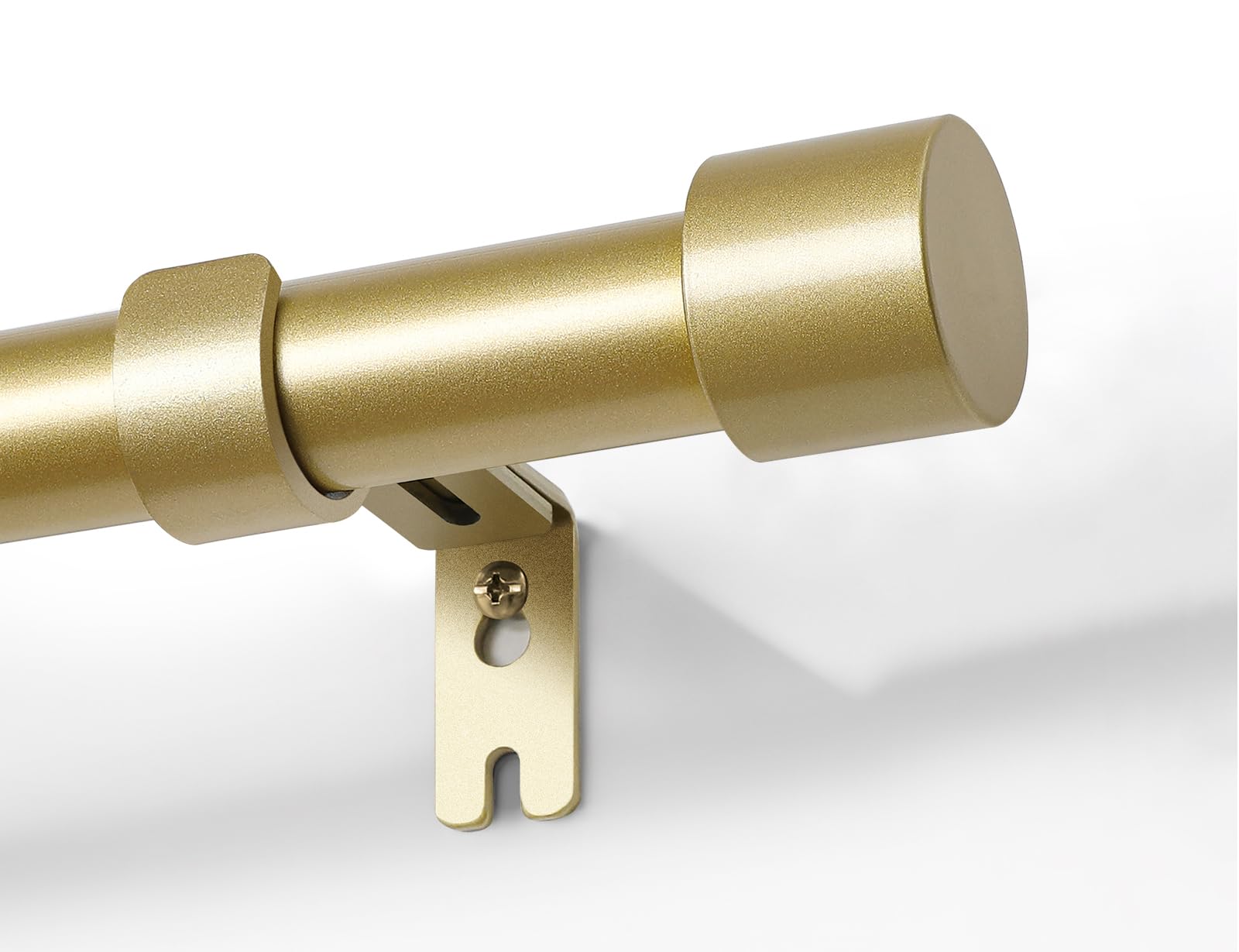 Joydeco Einstellbare Gardinenstange Set mit Halterungen für Fenster Dekorative Vorhangstange mit Aluminium Endkappe für Duschraum Schlafzimmer Wohnzimmer