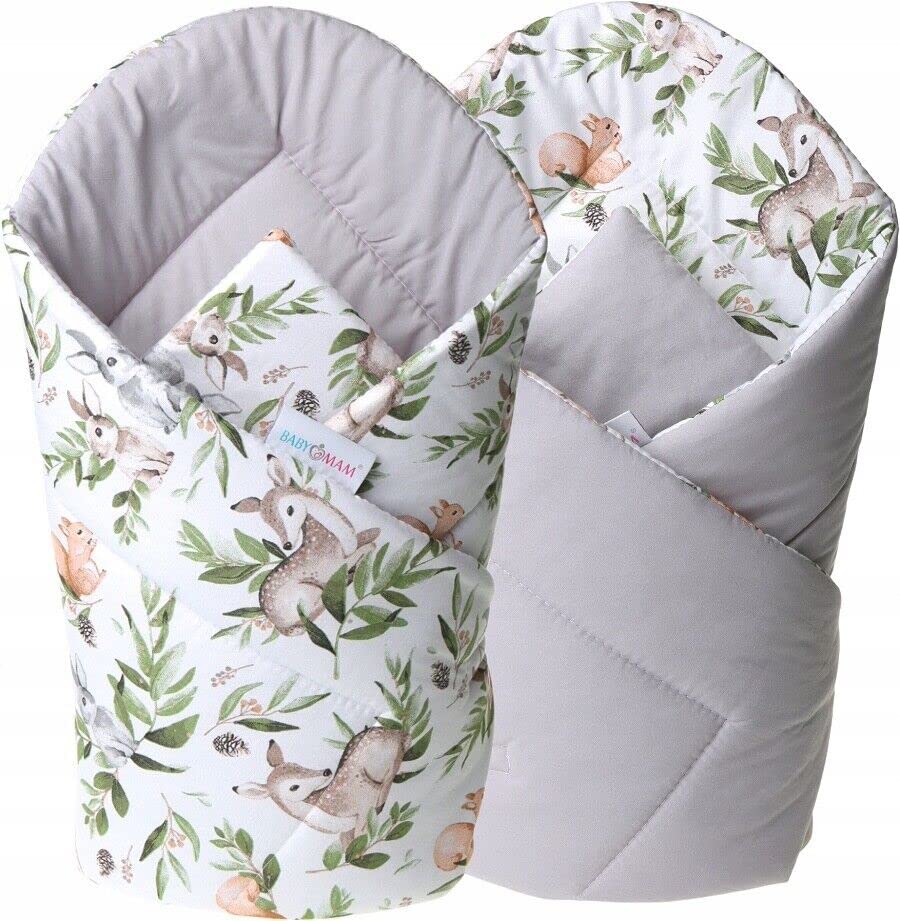 Baby Swaddle Wrap Newborn Bedding Blanket Cotton GREY/Green Glade