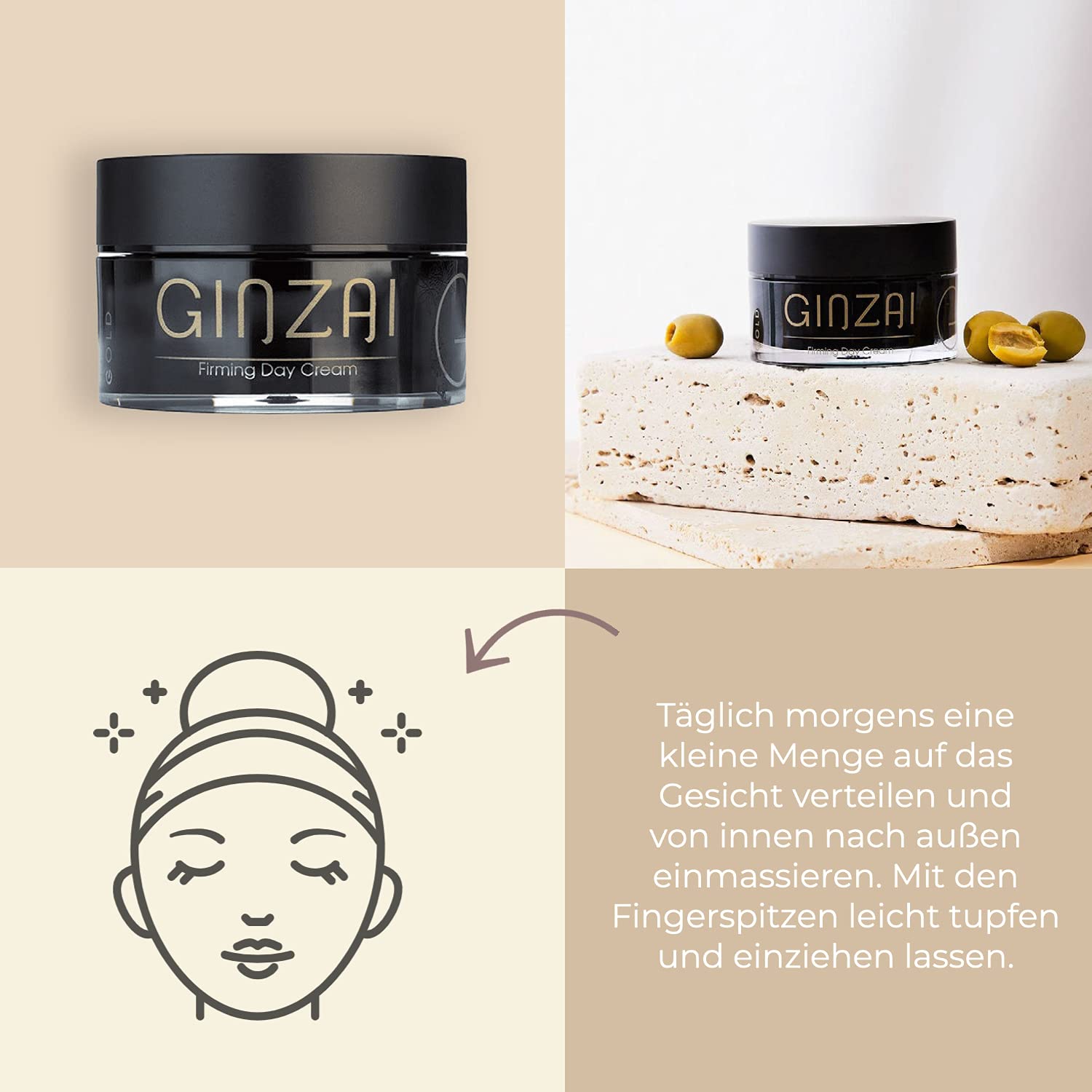 straffende Tagescreme 50ml, vegan, Aging Gesichtscreme, glättet Linien und Fältchen, stark feuchtigkeitsspendend, hohe Wirksamkeit, beugt Faltenbildung vor