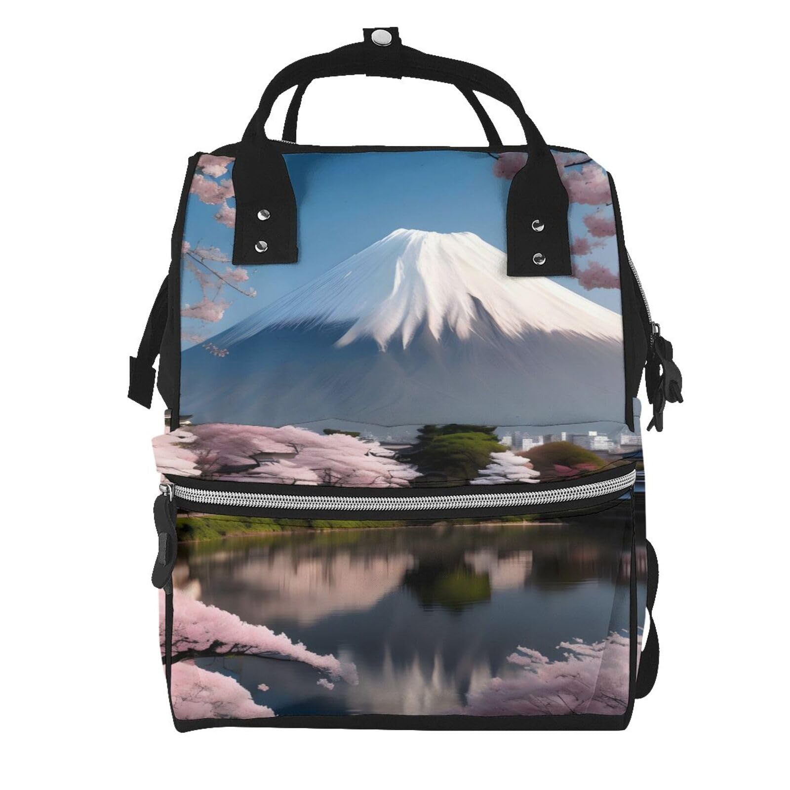 Monte Fuji all'inizio della primavera Durable Pañaleras Para Bebe - Versatile borsa per pannolini zaino e borsa per pannolini per mamme e papà