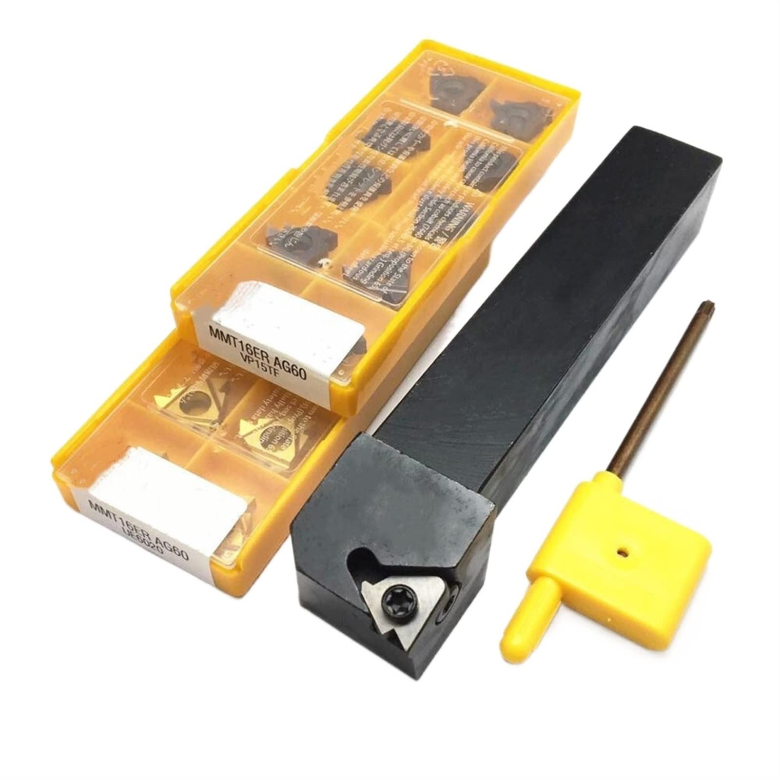 JUN-STORE 1PCS External Thread Turning Tool + 10PCS Carbide Blade SENMIAO-TH (Angle : SER 2525M22, Shank Diameter : MMT 22ER AG60 US735)