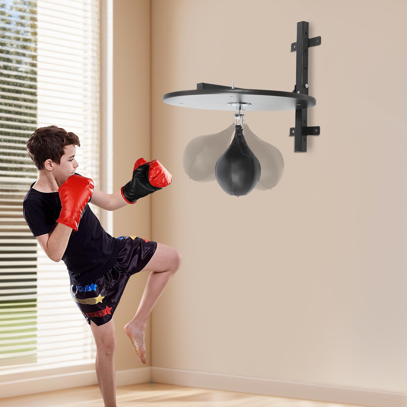 Juego de plataformas profesionales de Speedball, altura ajustable, equipo de entrenamiento de boxeo con pelota de perforación, adecuado para entusiastas del boxeo y el fitness