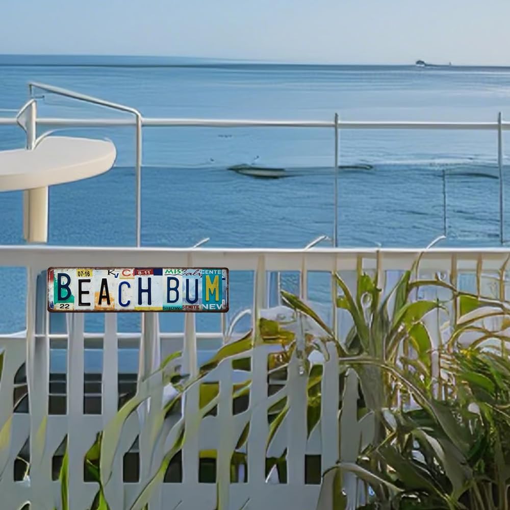 ERLOOD Beachbum Vintage Retro Metal Tin Sign Street Sign Home Beach Funny Man Cave Wall Decorations Art Decor 16 x 4 Inches - Image 6