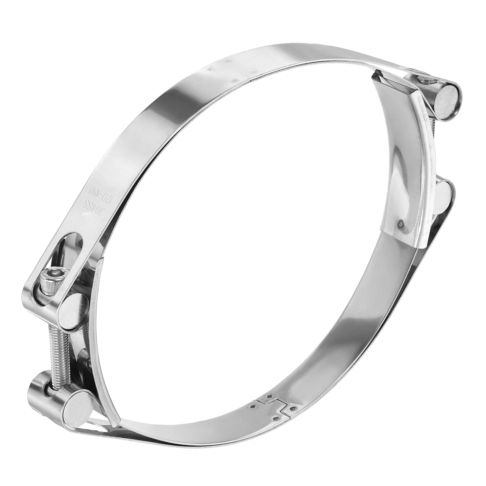 sourcing map T-Bolt Hose Clamp 170-180mm (6.7-7.1") 304 Stainless Steel Double Head Adjustable Intake Radiator Tube Clamps for Automotive Plumbing Industrial Intercooler Pipe
