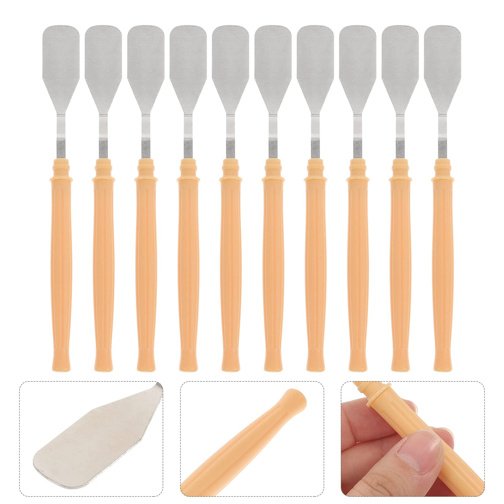 NUOBESTY 5 Ensembles Couteau À Palette d'art Couteau De Peintre Couteau Peintre Palette en Vrac Décapant De Peinture Grattoir À Peinture Grattoir d'art Acier Inoxydable 10 Pièces * 5