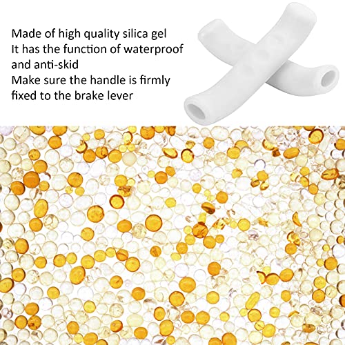 Capa de Manopla de Freio, Silicone Branco 2 Peças Capa de Manopla de Freio de Bicicleta à Prova D'á
