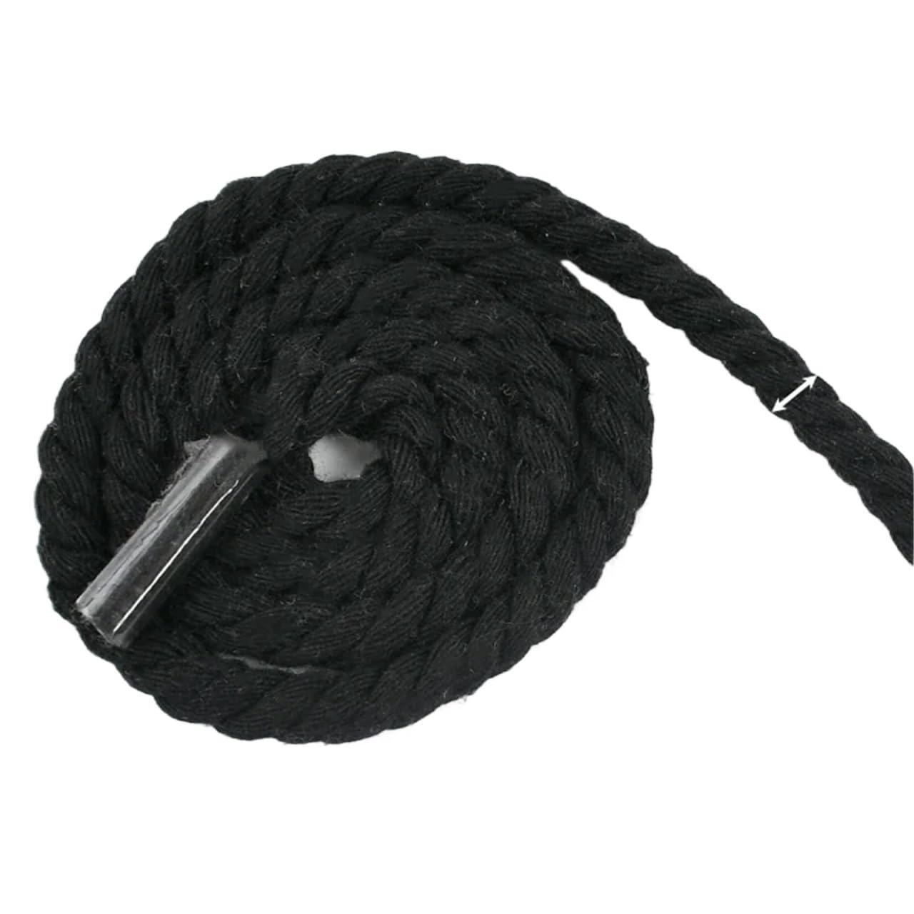 Twisted Cotton Cord 1-5M 5-20mm Black 3 Shares Twisted Cotton Cord Bag Braid Thread Ropes Shoes Knapsack Decor(Black-5mm,4Meters)