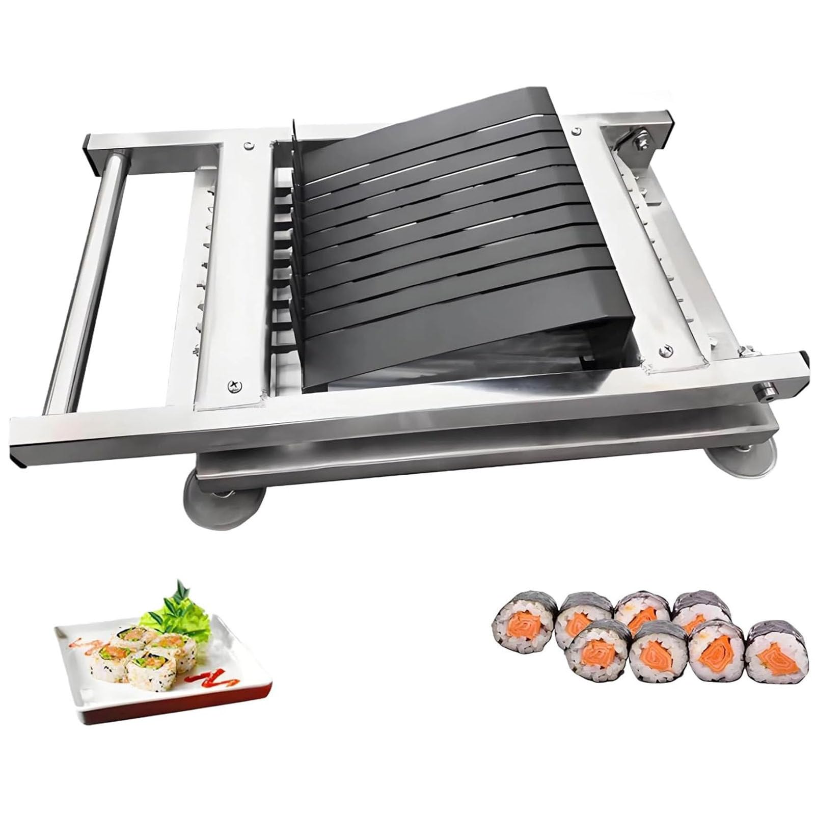 Cortador de rollos de sushi, 8/10/12 segmentos, máquina de corte versátil para sushi, jamón, sangre de pato y tofu, ideal para restaurantes japoneses