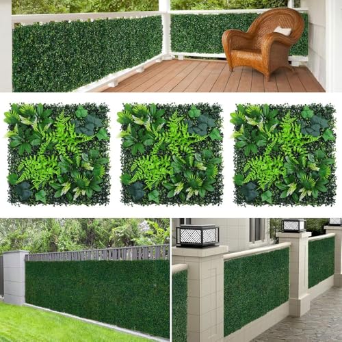 1 Unidades de Pared Para Plantas Artificiales de 50 X 50 cm, ProteccióN UV, Plantas Artificiales, CéSped, Placas de Boj Artificiales, Setos de Boj, Paneles de Pared Para JardíN Al Aire Libre(Type5)