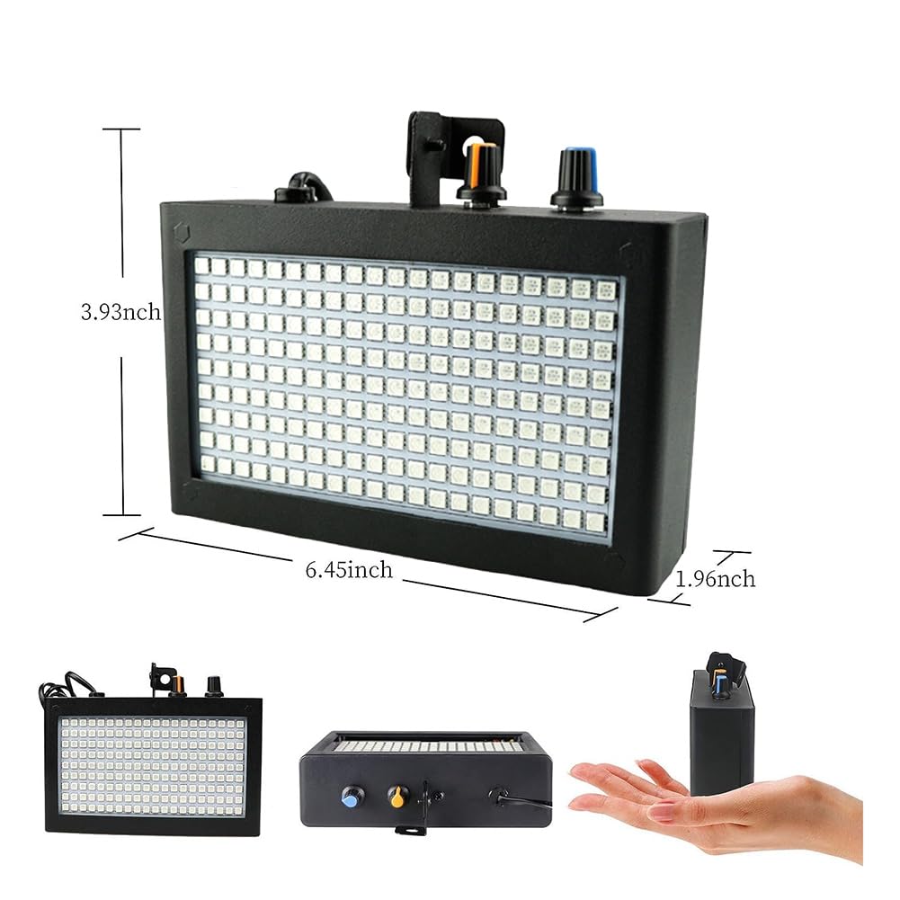 Luce Stroboscopica da Palco 1 Pezzo 180 LED Flash Super Luminoso con Luce Bianca per Matrimoni, Natale, Compleanni, Club, DJ Spina Europea