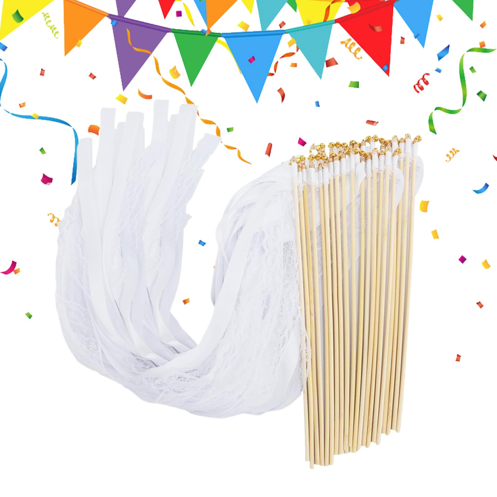 Rubans de mariage sans résidu avec cloches alternative propre aux confettis EVJF