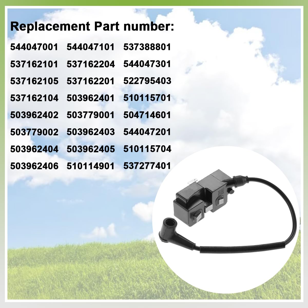 ZAMDOE 544047001 Modulo Bobina di accensione per Husqvarna 390 385 375 372 371 XP 365 362 359 357 353 351 350 346 345 340 338 339 455 460 461 Parti per Motosega Sostituisce 537 16 22-04, 5440471-01