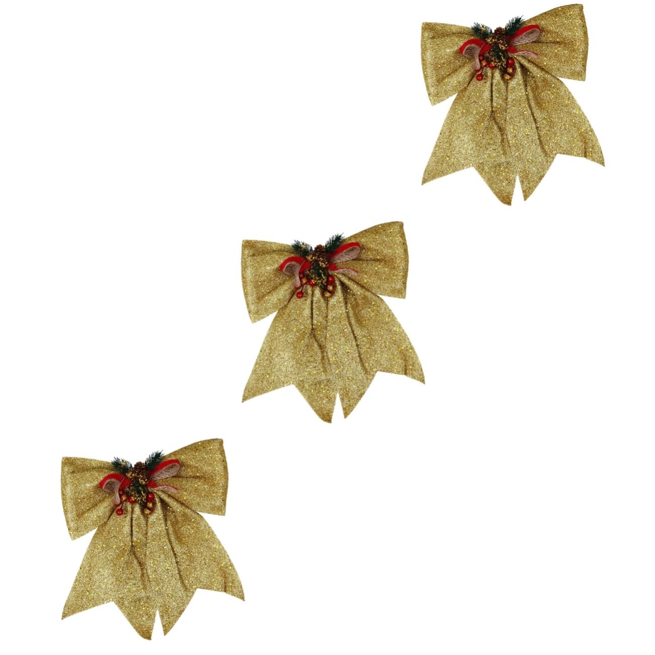 Zerodeko 3 Piezas Colgante de decoración de Lazo navideño Arco de Navidad Cinta de Navidad Christmas Tree Xmas Tree Regalos para embutidoras de Calcetines Home Decoracion Adorno de Navidad