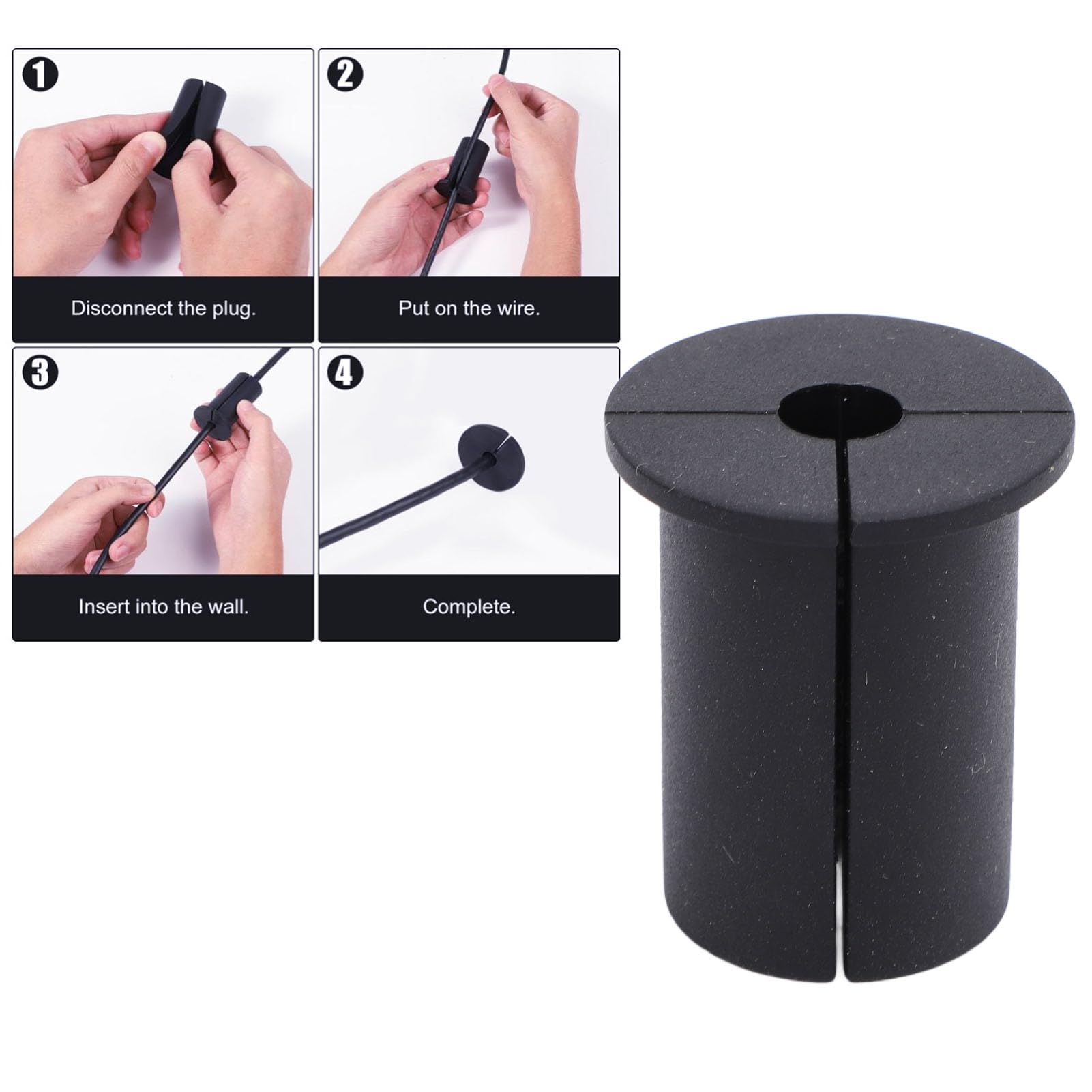 10 Pcs Silicone Cable Grommet Heat Resistant Wall Hole Pass Through Split Cable Bushing For TV Wire Ethernet Cord For 5/8 Inch Wall Hole - View #9