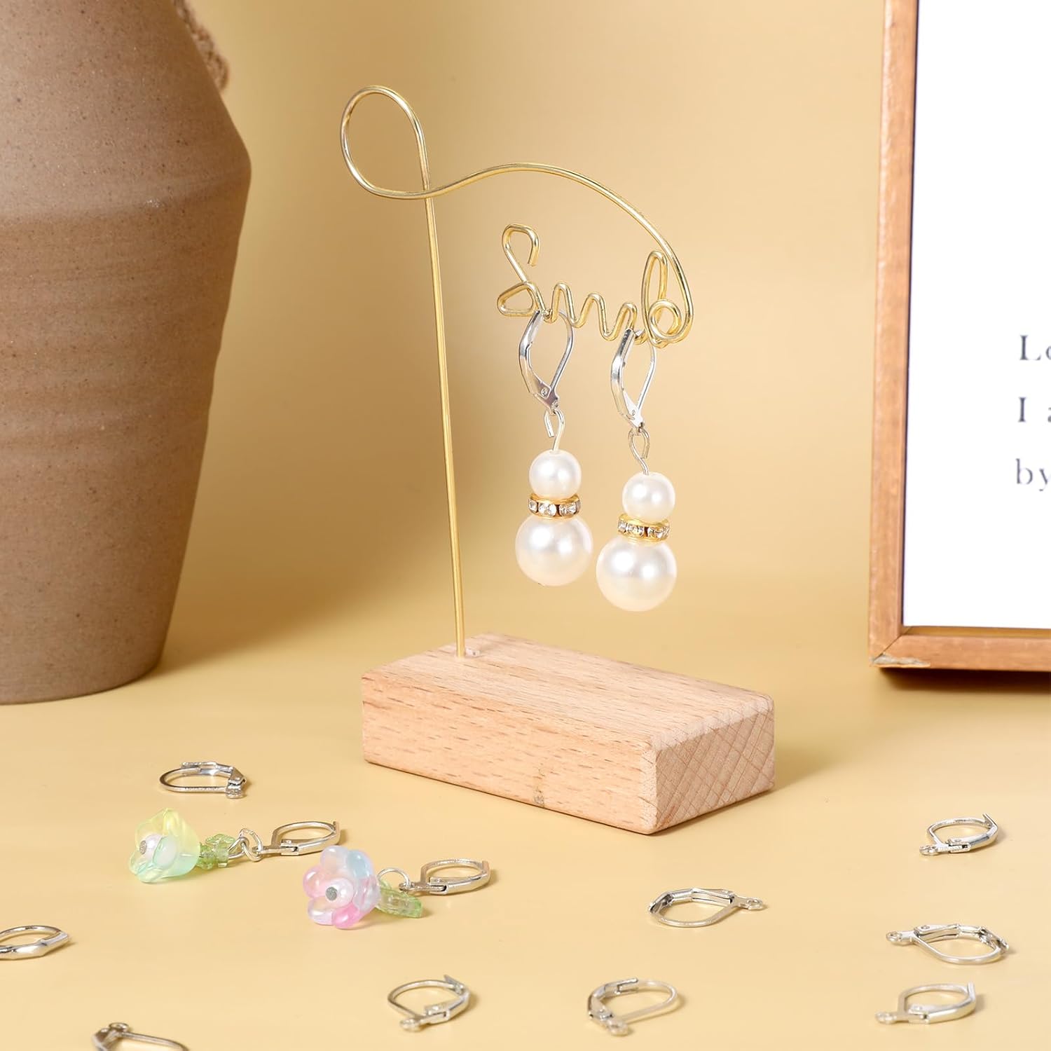 50PCS Leverback Earring Clasps, Leverback French Earring Hooks for Women, Silver Ear Wire Findings, Earrings Connector for Jewelry Making and DIY Crafts (14x13 mm) - Image 7