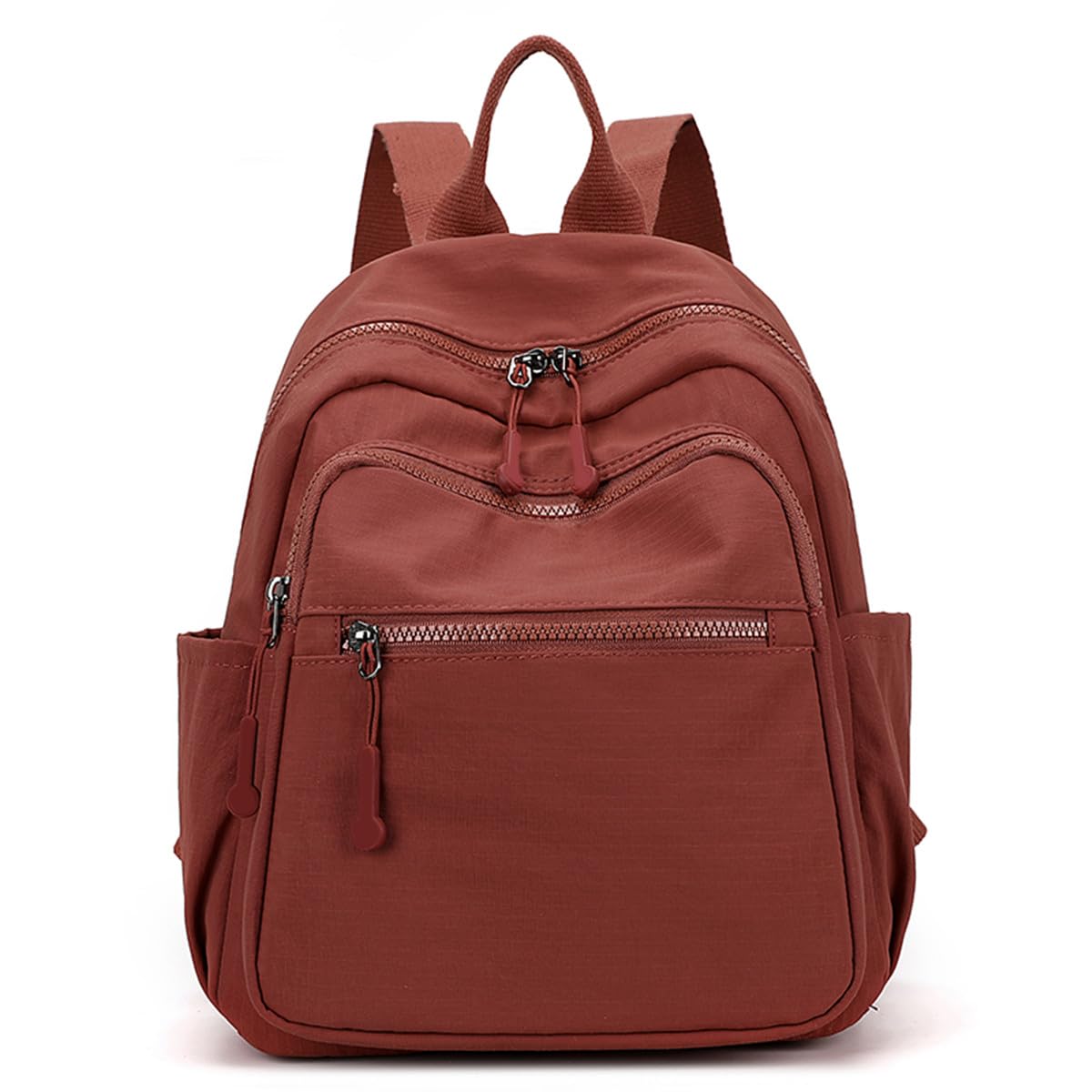 Tanweibago Mini Nylon Women Backpacks,11L Small Ladies backpacks Casual Lightweight Women Shopping Travel Daypack (Y2-Brick Red)