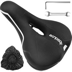 Gel Para Sillin Bicicleta Sillín Bicicleta,VOTUKU Sillín de Bicicleta Hecho de Espuma Viscoelástica Cómoda, Sillín de Bicicleta de Concepto Ergonómico para Hombres y Mujeres, Sillín de Bicicleta de Ciudad