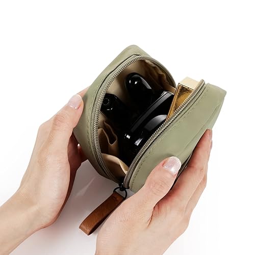 Miniatura 6 de Hekyip Mini bolsa de cosméticos, bolsa de maquillaje de viaje, bolsa de cosméticos portátil impermeable para mujeres y mujeres, mini (verde mini)
