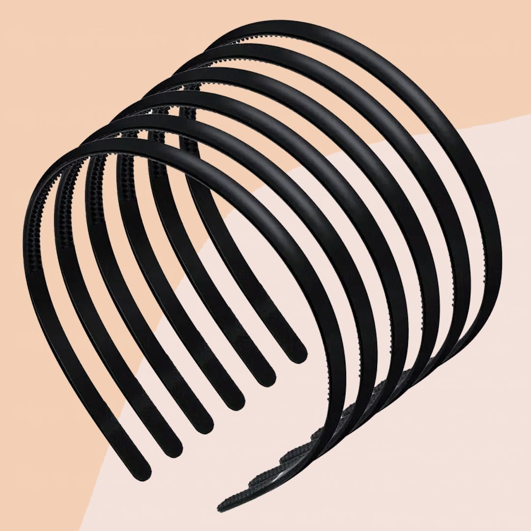 Myra collection6 Pcs Black Headband Simple Friendly Washing Face Cooking,Makeup,Spa, For Girls & Women Hair Accessories