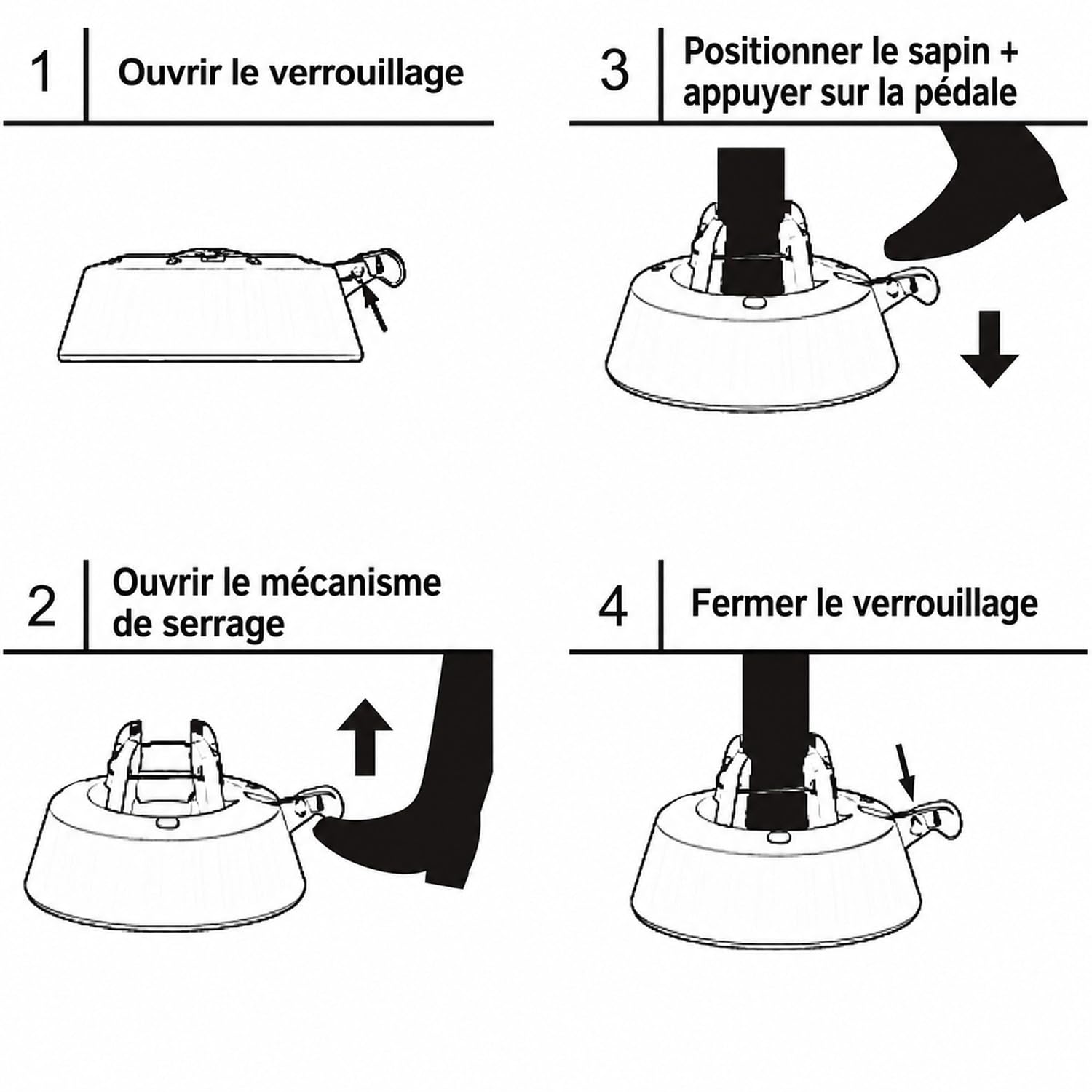 Christmas-World Support pour sapin de Noël, modèle Taunus, pour une hauteur d'arbre jusqu'à 2,25 m, support pour sapin de Noël avec pédale et câblage, réservoir d'eau de 2,0 litres, Vert