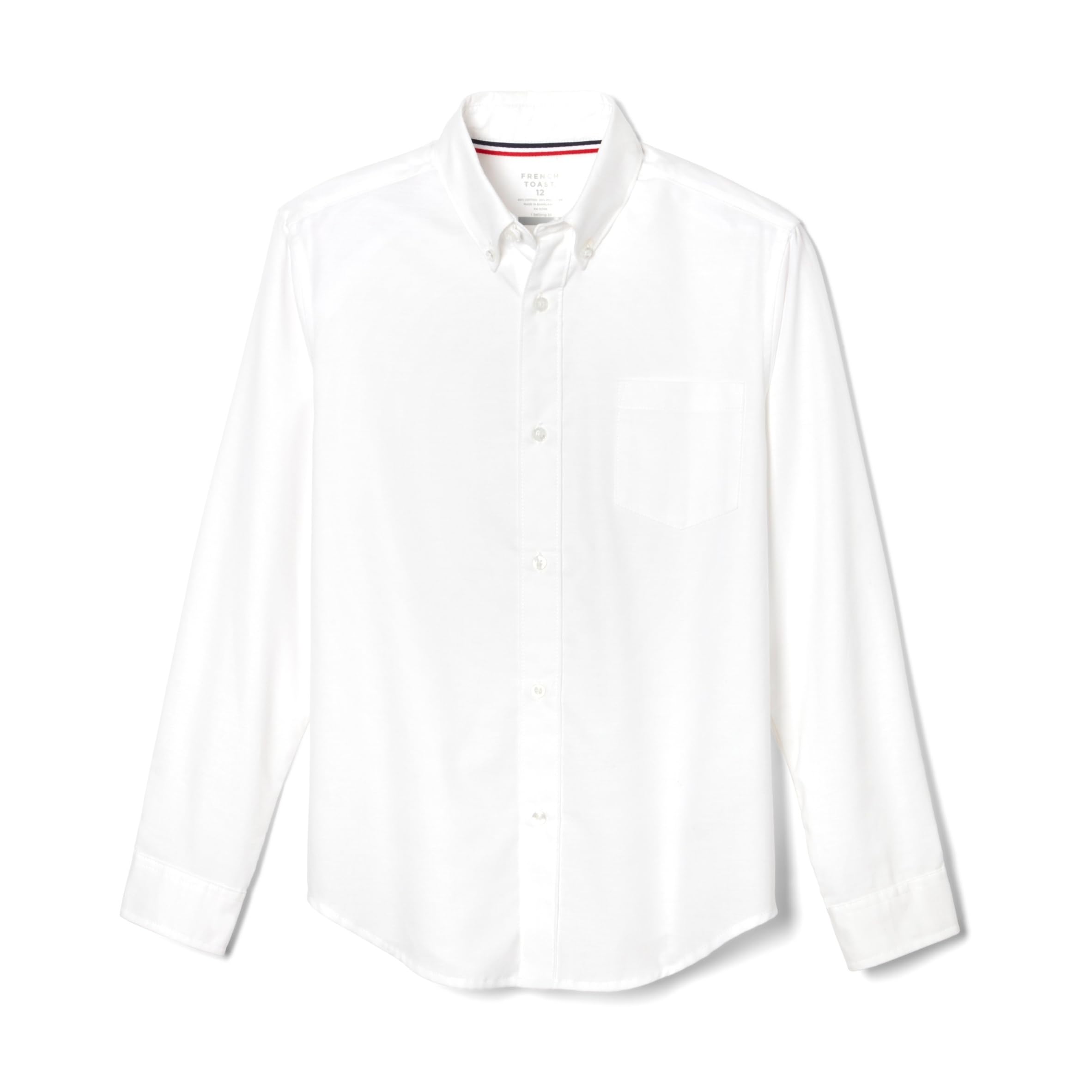 French Toast Boys' Husky Long Sleeve Oxford Shirt (Standard & Husky) - White - 18