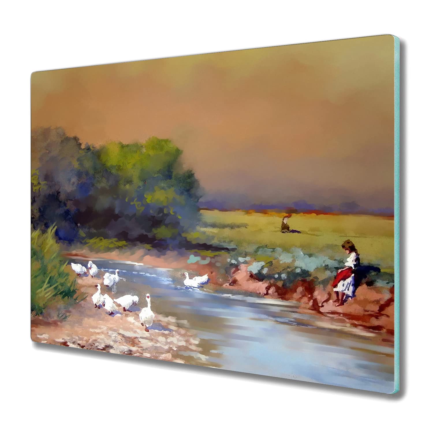 Planche à découper en verre trempé 60x52cm protection plaque induction tapis de découpe oies