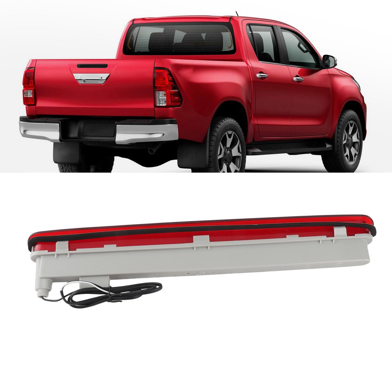 Hilux, Fanale Posteriore di Alto Livello 3rd Lampada Freno Luce Rossa Brillante 81570-0K100 Sostituzione per Hilux Revo 2015-2017 Lente Rossa (Rosso)