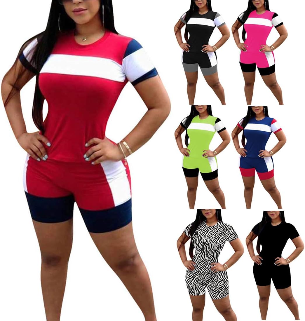 TOPONSKY Womens 2 Piece Sports Outfit Tracksuit Shirt Shorts Jogger Bodycon Sets - Image 3