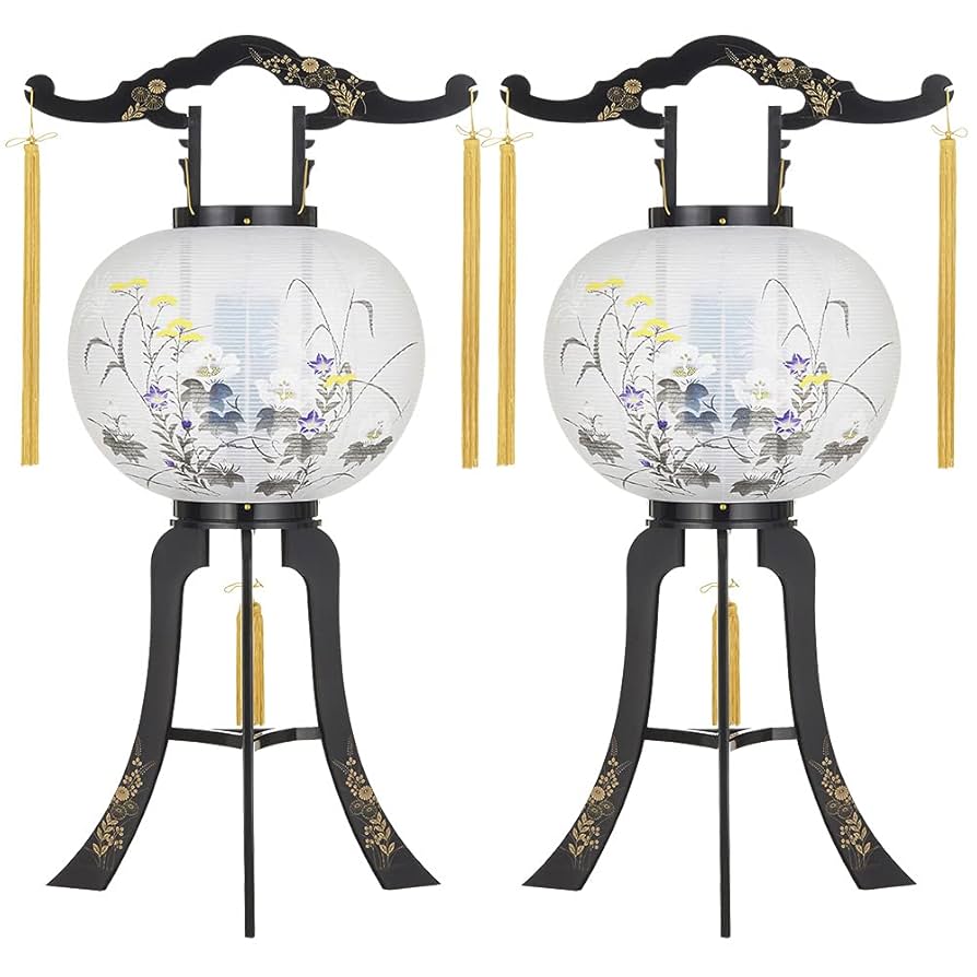 大特価！　お盆提灯　ちょうちん　灯篭　回転行灯　張11号 楽天市場】盆提灯 モダン PC回転灯 11号 [あずさ] 高さ84cm 685