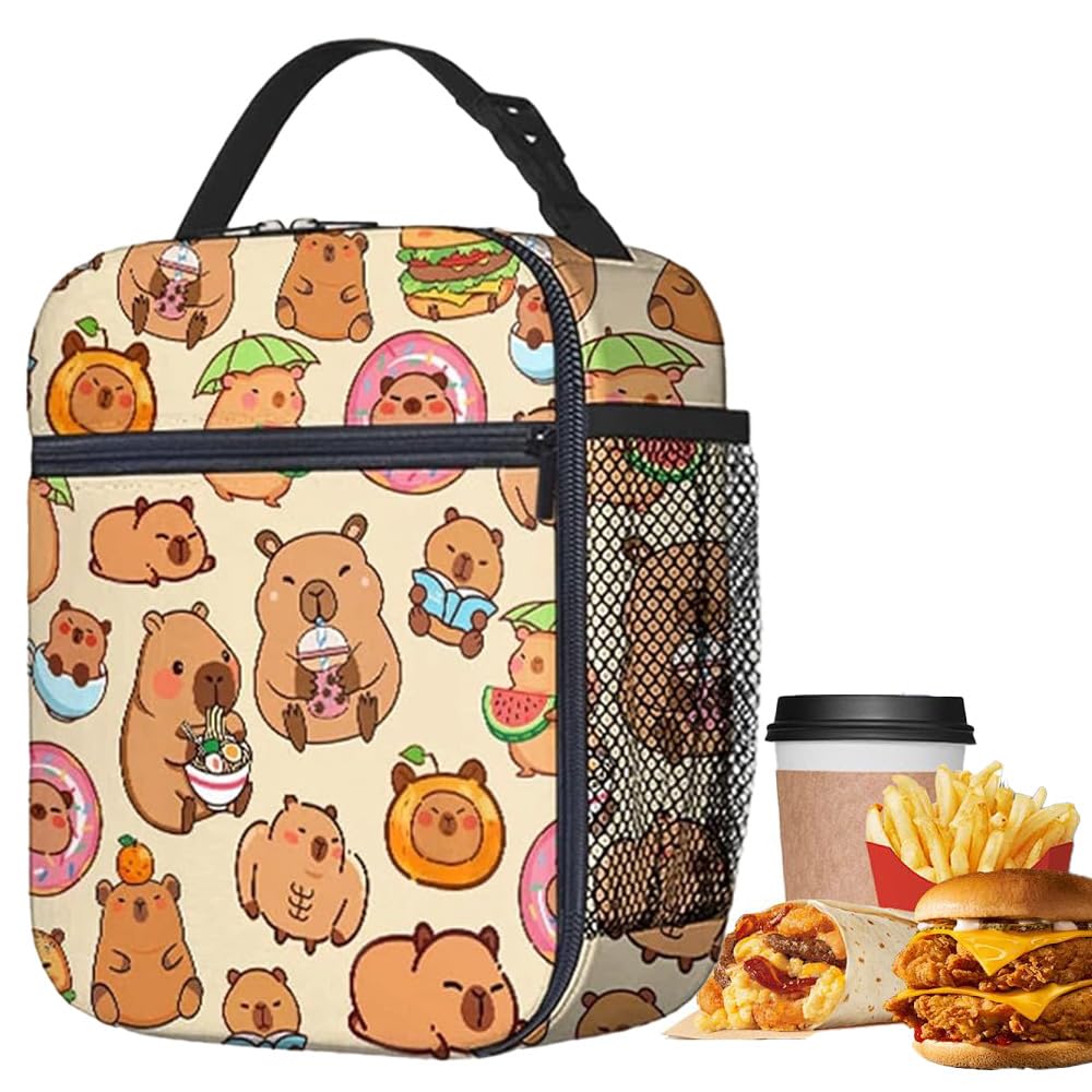 Bolsa de almuerzo de capibara infantil con portacomidas térmico para colegio