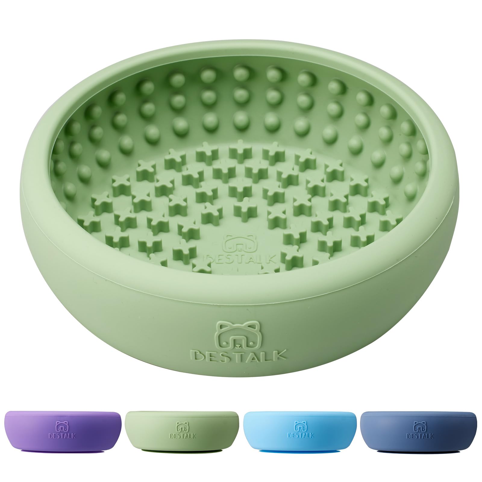Dog Lick Bowl, Bestalk Anxiety Relief Lick Mat for Dogs, Non-Slip Freeze Licking Bowl Enrichment Puzzle Feeder for Distraction, BPA Free Silicone, Dishwasher Safe (Green,L) — image 1