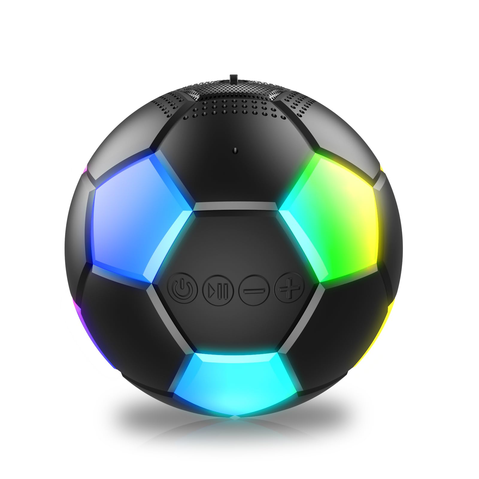 RZLCCL Soccer Ball Speaker, Black, IPX6, 5W Stereo, TWS | Soccer ball design, Portable speaker, IPX6 waterproof, 5W stereo sound, TWS pairing, Bluetooth 5.3, 7-8 hour battery