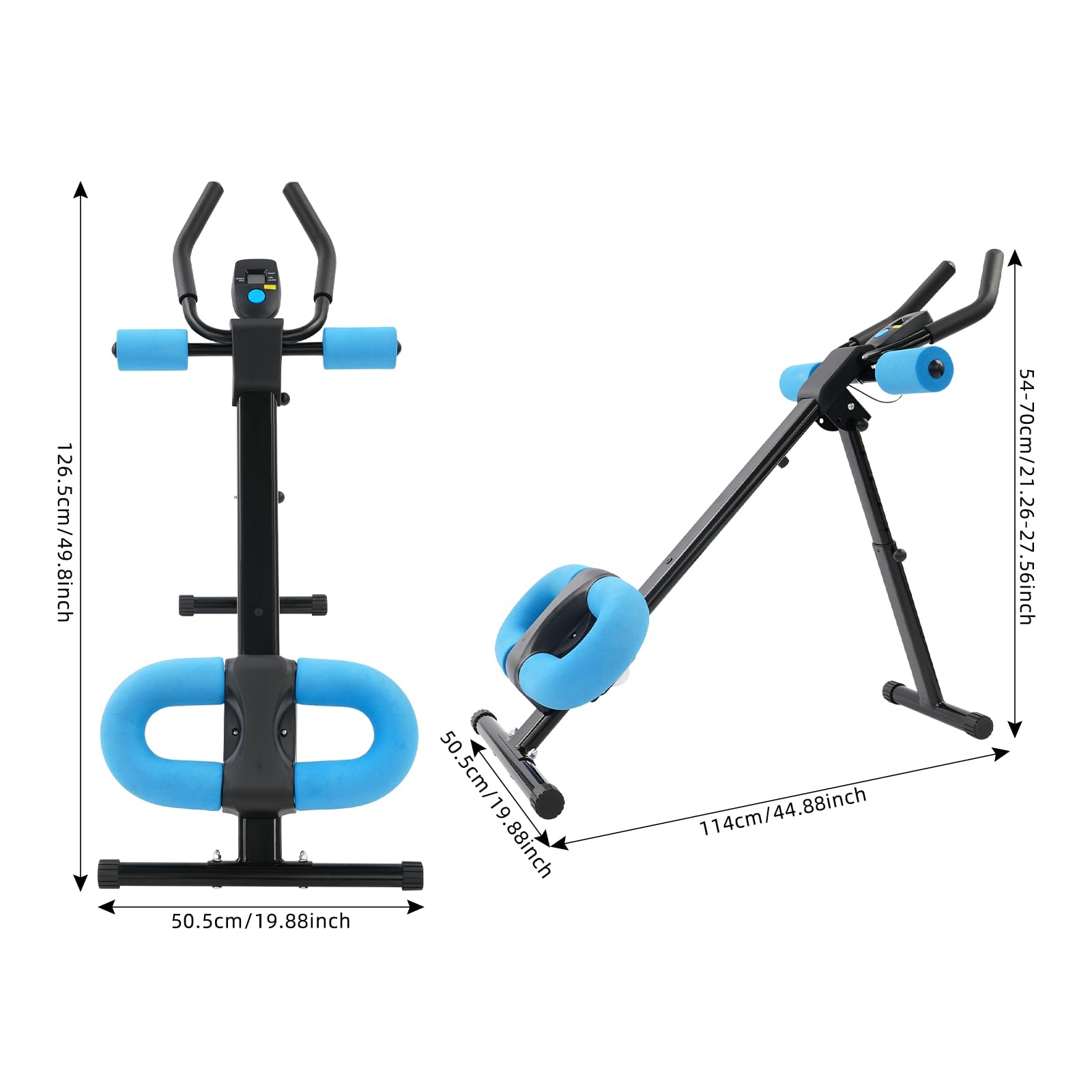 Bauchmuskeltrainer für Zuhause, Bauchtrainer mit LCD Monitor, Multifunktionale Trainingsgerät, 5-stufige Höhenverstellung, für Hause Büro Fitnessstudio Yogastudio