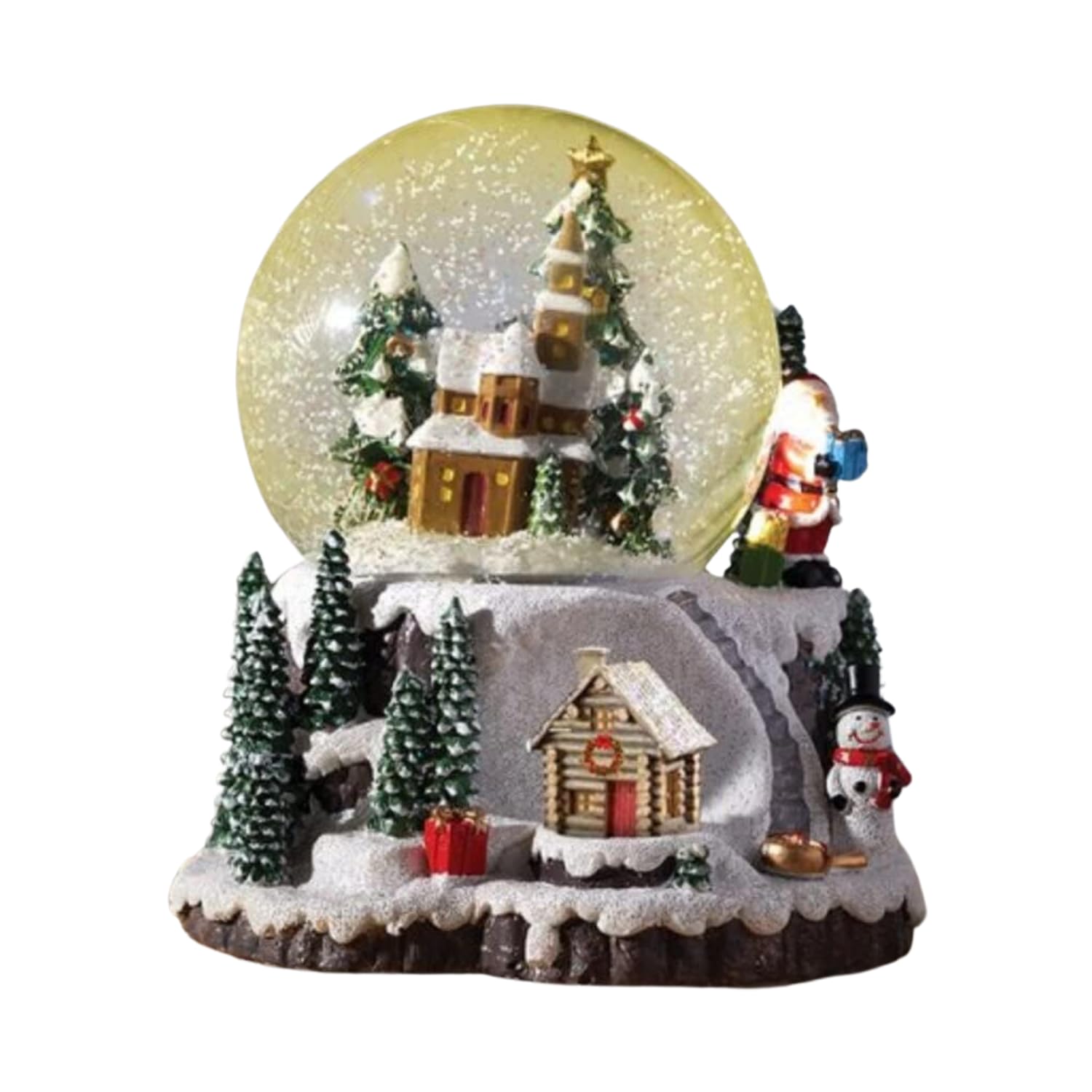 Marco Paul Large Musical LED Christmas Snow Globe Decoration Battery Powered Glitter Snow Globes Auto Timer and Colour Changing LED Light up Christmas Village Scene Ornament for Home Decoration - Image 4