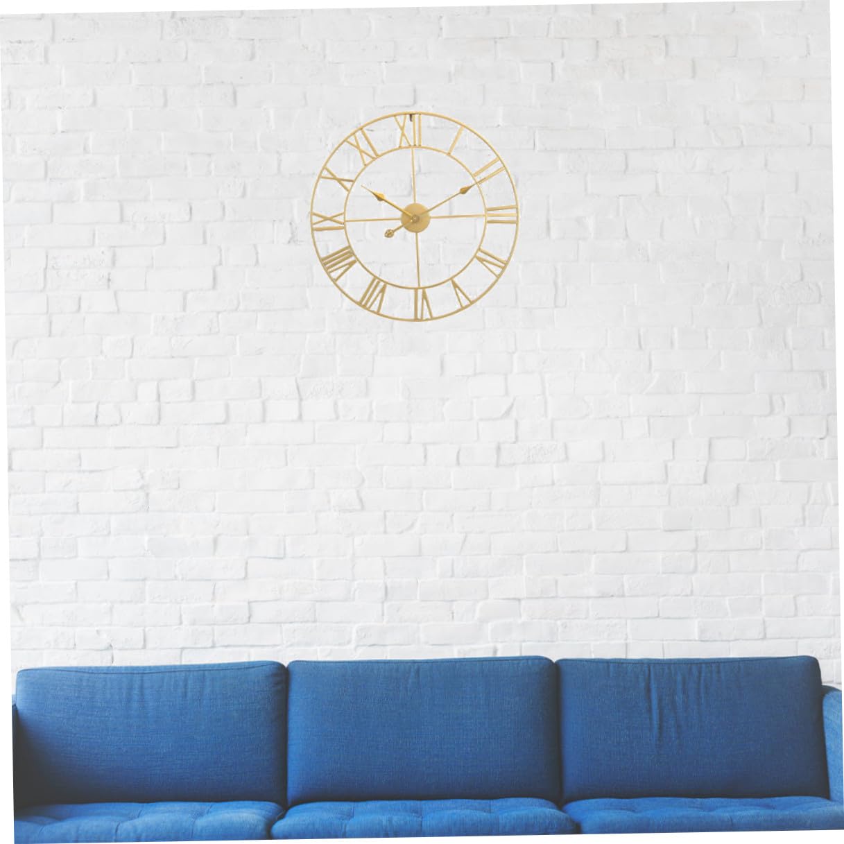 DOITOOL Geräuschlose Eisen Wanduhr für Wohnzimmer und Schlafzimmer, Beige