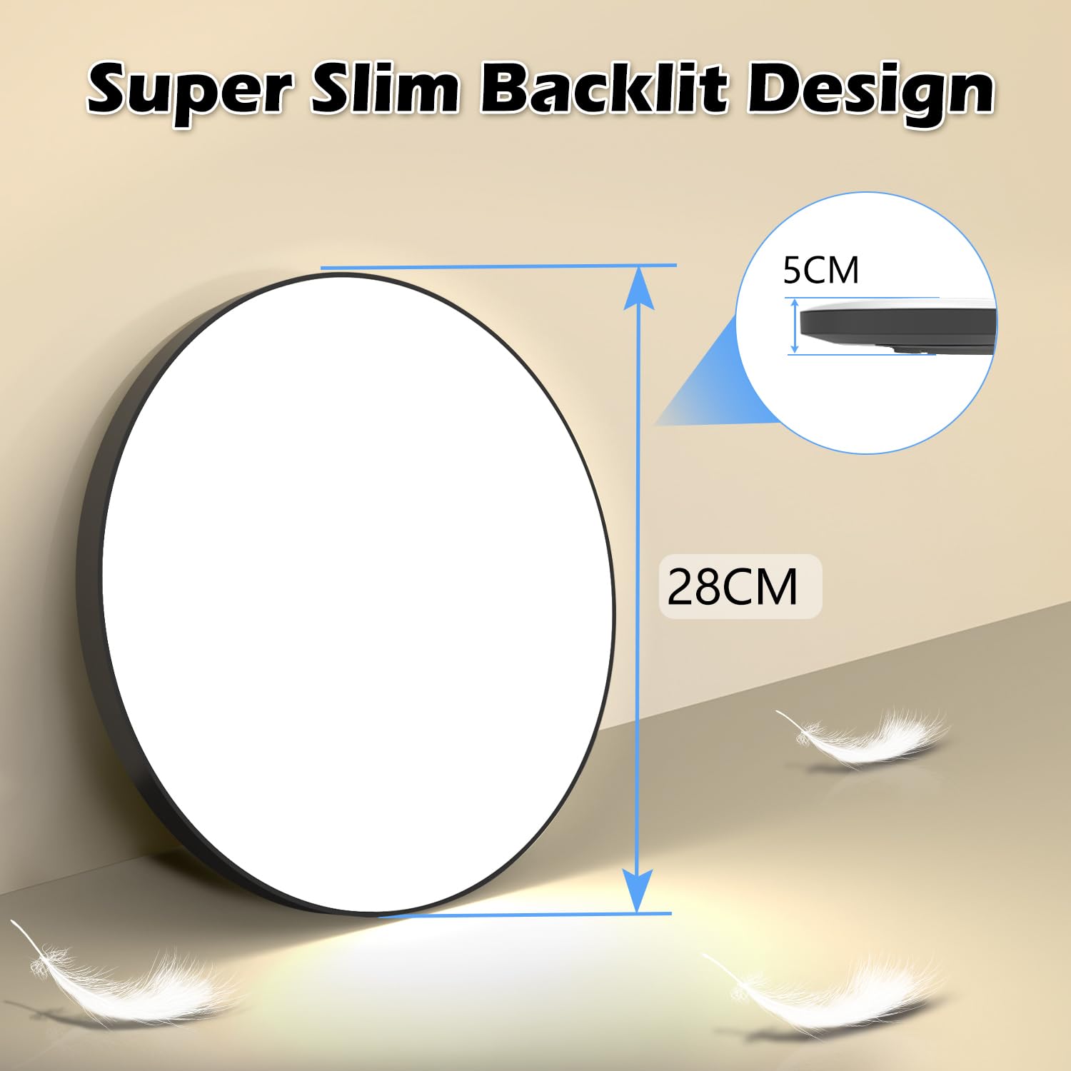 Plafoniera LED Soffitto 24W, Lampada da Soffitto 4000K 2000LM Plafoniera Bagno IP44 Impermeabile Rotonda Ø28CM Lampadario LED Moderna Luce Soffitto per Cameretta Cucina Soggiorno Balcone