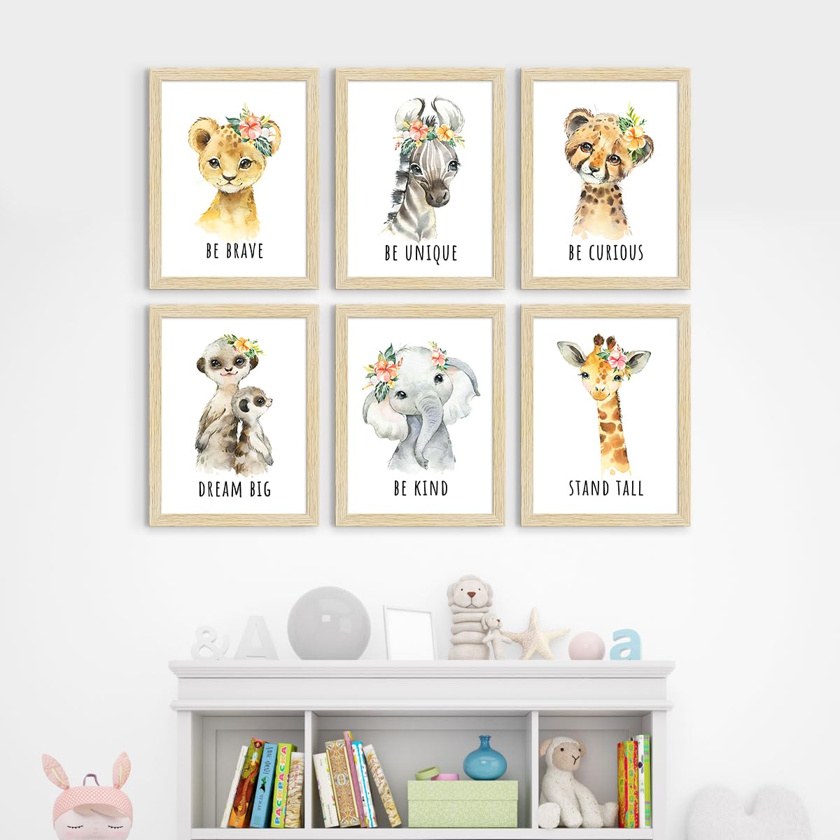 Cute Animal Wall Art - Set of 4 Kids Paintings -14 Cute Animal Wall Art - Set of 4 Kids Paintings -14
