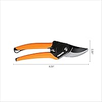 Vista 6 de Fiskars - Tijeras de podar de derivación, capacidad de corte de 5/8 pulgadas, podadora SoftGrip de mano para manos pequeñas, hoja que permanece