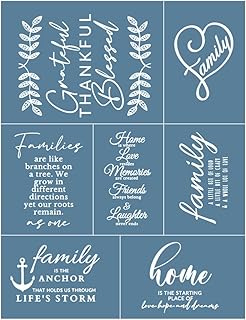 Family Theme Silk Screen Stencils, Reusable Self-Adhesive Silk Screen Transfers Chalk Paint Mesh Transfers Silk Screen Printing Stencils for Painting on Wood, Fabric, Pillow Case, Home Wall