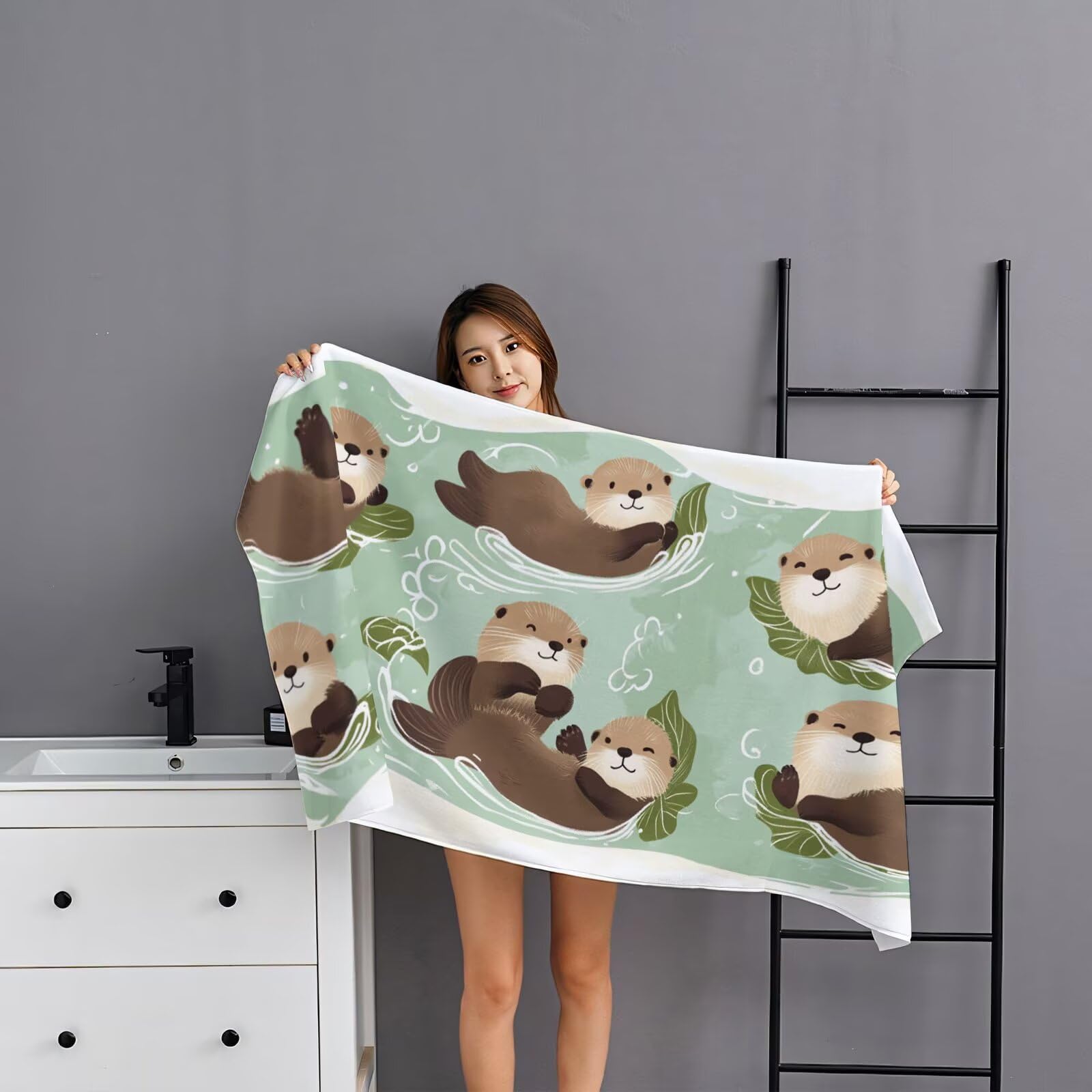2 duże rozmiary, 100 x 220 cm, uroczy, szybkoschnący ręcznik z mikrofibry, bez piasku, plażowy, lekki podróżny, kompaktowy ręcznik kempingowy z torbą do przechowywania, chłonny, dla kobiet, mężczyzn