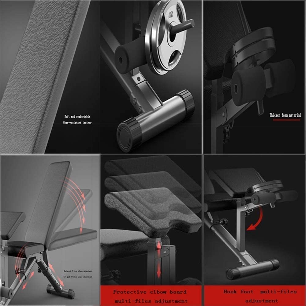 OTQEFTN Sit-up Folding Dumbbell Bench for Multi-Functional Fitness Chair for Home Bench Press Abdominal Muscle Fitness Equipment Supine Board,Load-Bearing 350Kg