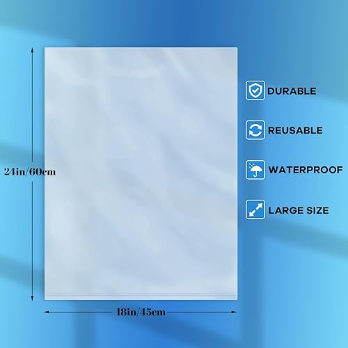 Miniatura 2 de WFPLUS Paquete de 100 bolsas planas de plástico transparente de 18 x 24 pulgadas bolsas de mercancía de ropa para alimentos pan masa embalaje de