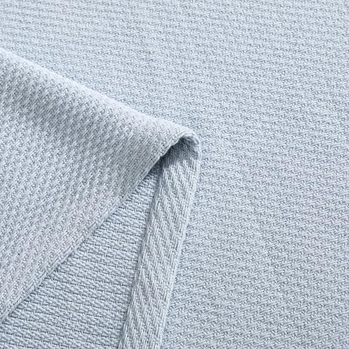 Image of Tommy Hilfiger - King Cotton Blanket, Textured Pique Weave Bedding, Medium Weight Soft Blanket, Anti-Pilling & Fade Resistant, Ideal for Layering, Oeko-TEX Certified (Blue)