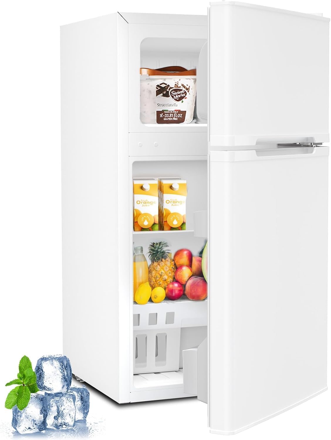 Kismile F5887 3.2 cu ft Compact Freezer White