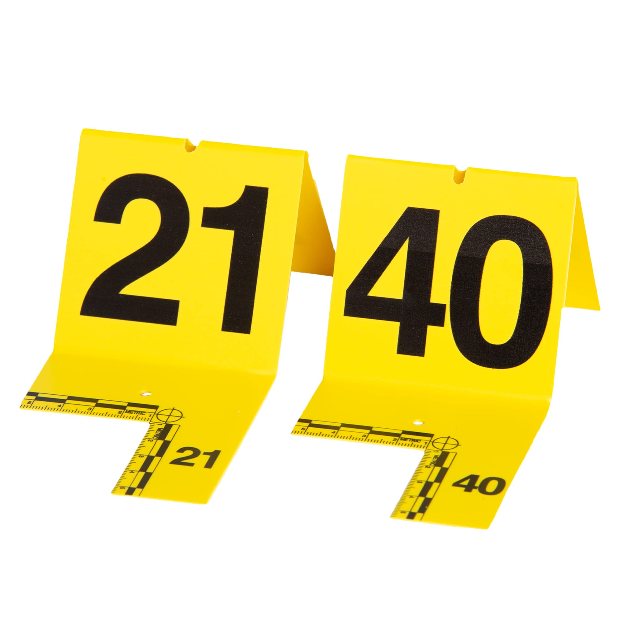 EVI-PAQ ID Tent Evidence Markers - Cut Out Type With Metric Scale For Crime Scene Investigation