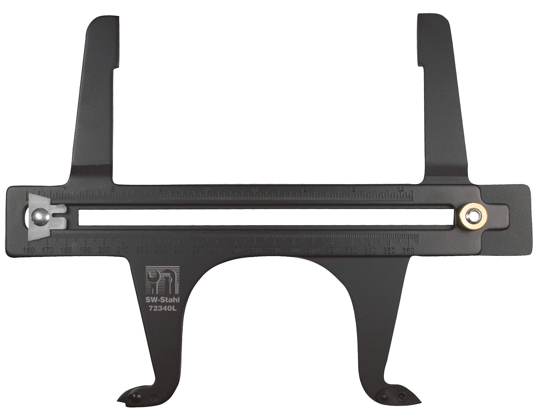SW-Stahl 72340L Bremsenmesslehre für Trommelbremsen - 160-360 mm | Präzisions-Messschieber für den Bremsendienst an Rad und Bremse - Robustes Werkzeug für Profi-Werkstätten