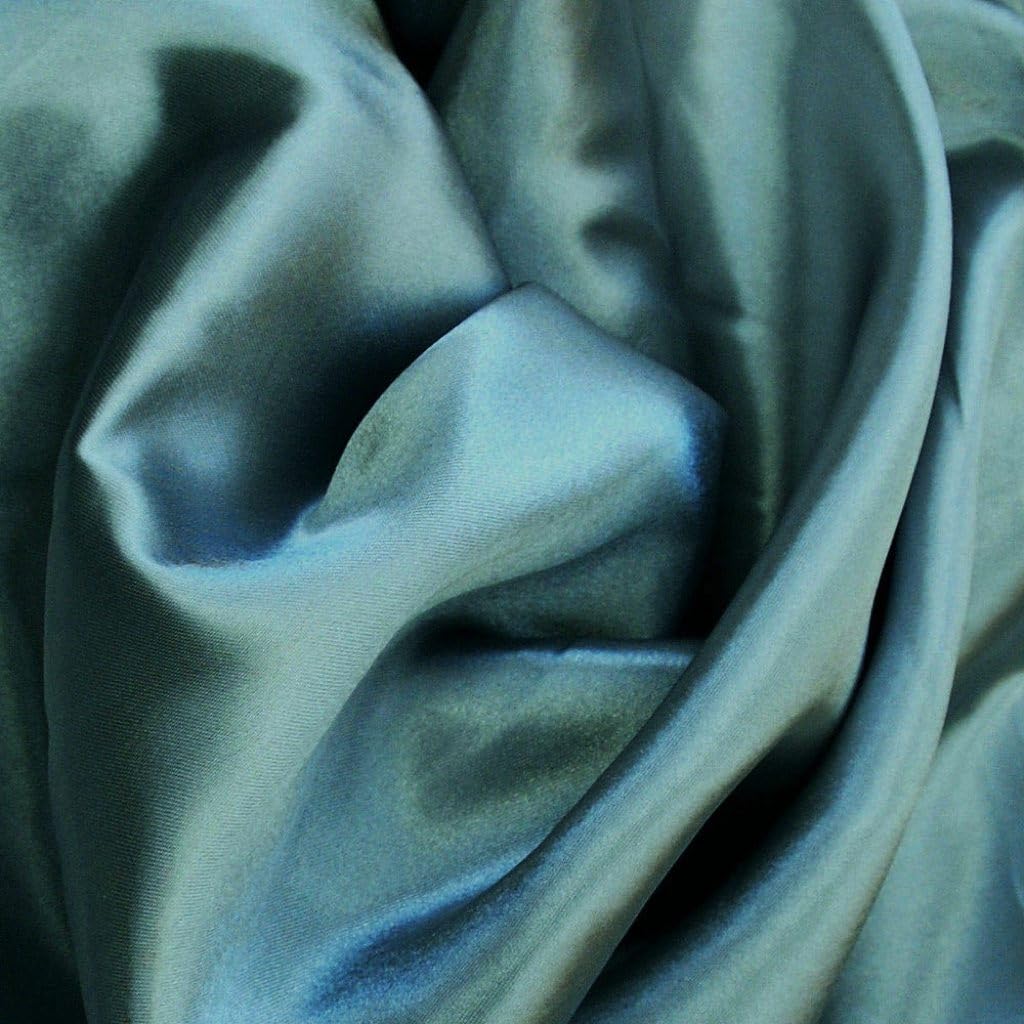 CQL Satin Fabric by The Metre – 60 Inch Wide Satin Roll for Wedding Dresses, Bespoke Tailoring & Decoration Projects – Soft, Smooth, Silk-Like Finish(Oceon,5 Metre)