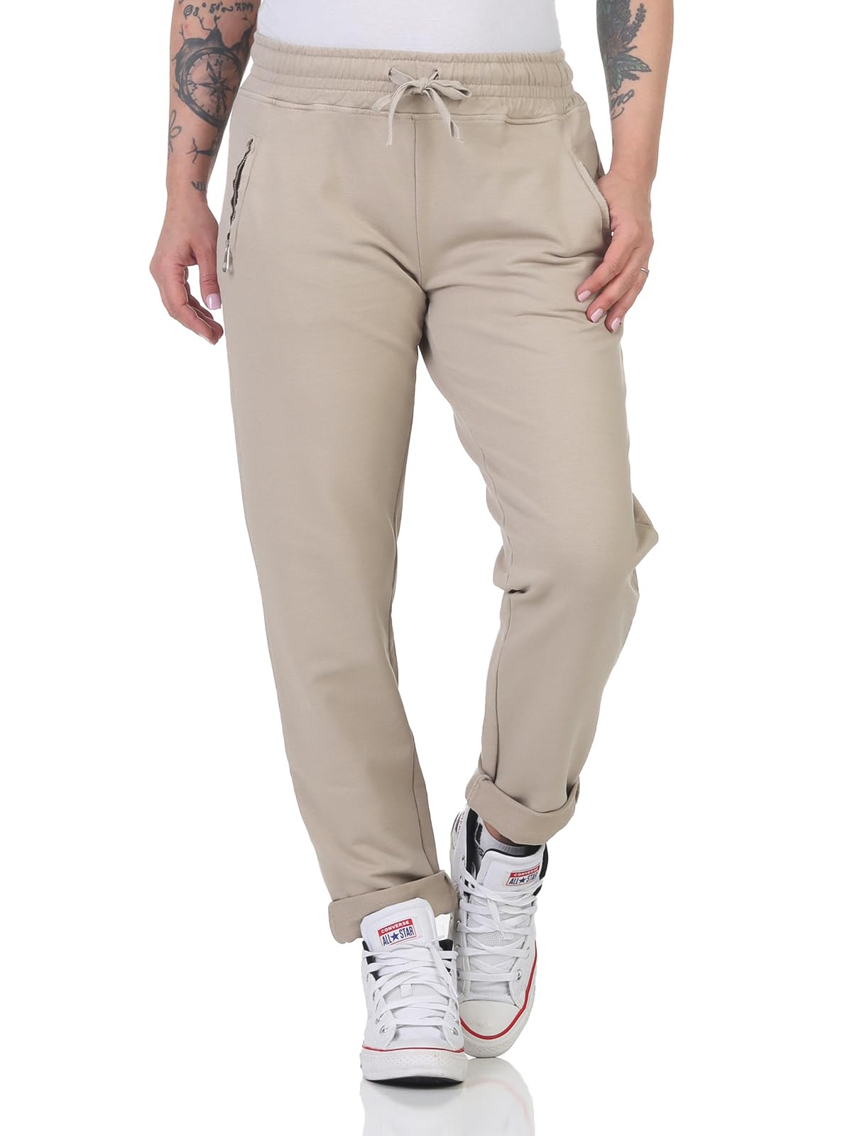 simaranda Damen Jogginghose im Vintage Look Sweatpants für F