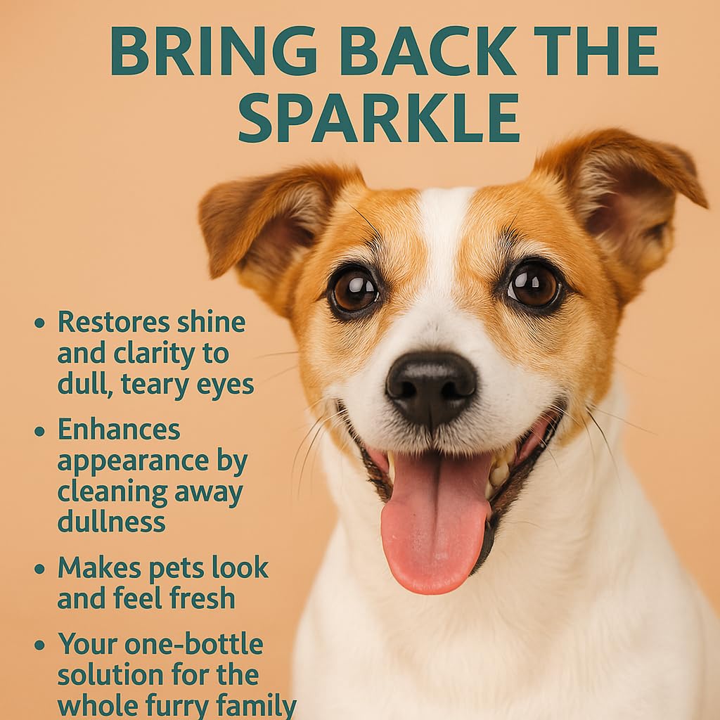 Eye care drops for dogs, cats and small pets - tear stain remover | Daily Eye Clean Solutions | Gentle pet eye balm for redness, burning and discharge. Puppies, Kittens, Rabbits Secure for 50ml Eye care drops for dogs, cats and small pets - tear stain remover | Daily Eye Clean Solutions | Gentle pet eye balm for redness, burning and discharge. Puppies, Kittens, Rabbits Secure for 50ml